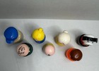 Vtg Lot 7 Fp Little People Plastic Head Baby Dog Grandma Boy Girl Captain