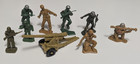 Marx Battleground Dark Green Tan Plastic Vtg 1960s Cannon Payton Playset Lot 9