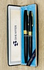 Vintage Sheaffer 550 Black 14k Gold Nib Fountain Pen And Pencil Set With Case