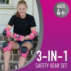 Elbow  And Wrist Pad Set For Kids And Adults  Unisex  Ages 4   Pink  M