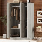 3 Doors Wardrobe Freestanding Armoire Closet Storage Cabinet Clothes Organizer