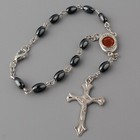 Auto Car Rearview Mirror Rosary Hematite Beads Jerusalem Holy Soil Medal   Cross