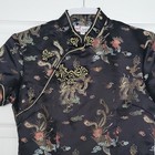 Uck Women s Black Satin Cheong-sam Qipao Dress Dragon   Phoenix  Size L