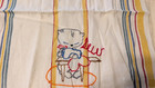 Vintage Hand Embroidered Cotton  kittens W chores  Tea Towels W stripes