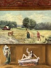 Flynn Antique Art Nouveau Figurative Landscape Oil Painting Old Vintage Realism