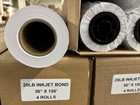 4 Rolls 36   X 150  20lb Bond Plotter Paper 