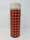 Htf Vintage Plaid Glass-lined Thermos  5454 W  Cup  Stopper 11  Tall Quart Size