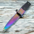 Razor Tactical 8 5  New Rainbow Stiletto Spear Point Spring Assisted Knife Edc