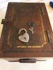 Antique Heavy Iron Banker Strong Box Safe  Stagecoach Railroad Wells Fargo 