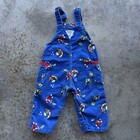 Vtg Osh Kosh Bgosh Baby Snoopy Blue Courdordory Overalls 24m Usa Made