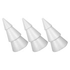 3pcs Polystyrene Christmas Trees - Foam Shapes For Diy Painting Holiday Table