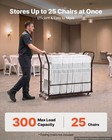 Vevor Commercial Folding Chair Cart Holds Up To 25 Chairs Vertical 300 Lbs Cart