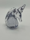 Vintage Hand Blown Art Glass Unicorn Paperweight Controlled Bubbles Figurine