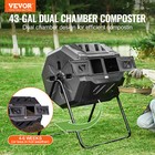 Vevor Compost Bin 43 Gal Dual-chamber Composter Tumbler Rotating Sliding Doors