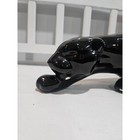 Vintage Midcentury Crouching Black Panther Ceramic Figure 19 
