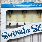 Vtg Glass  Swizzle Sticks Stirrers Set Of 6 Cocktail Bar Drink Palm Trees
