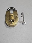 Brass Made Vintage Padlock With Working Key Rare Old Style Lock