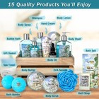 Luxury Spa Gift Basket  aqua Elegante  - Bath Set With Jasmine   Lavender