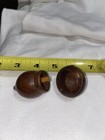 Antique Turned Wood Acorn Thread Needle Thimble Holder Treen Etui Sewing Kit
