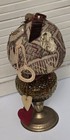 Folk Art Primitive Handmade  make-do  Pincushion Candlestick Base 11 Inches Tall