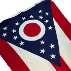 Vintage 1950s    bulldog Bunting    Ohio Flag 4x6 Cotton  Appliqu  d  Double-sided