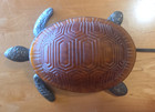 Vintage Turtle Lamp Amber Glass Brass Base Tortoise Night Light Tiffany Style