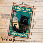 Funny Blcak Cat Decor Vintage Bar Wall Poster Metal Tin Sign For Home Bars Shop 