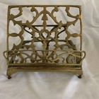 Antique Solid Brass Adjustable Folding Stand - Book  Art  Sheet Music  Cookbook