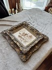 Heavy Vintage Ornate Framed Relief Art     Romantic Couple Wall Plaque Decor