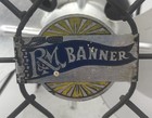 Vtg R m Banner Electric 10    Oscillating Desk Table Fan Metal Robbins   Myers
