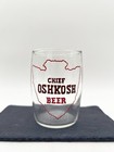 Vintage Chief Oshkosh Beer Glass Arrowhead Logo Wisconsin Brewery