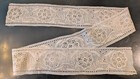 Antique 1870   s Rich Hand Embroidered Muslin Trim W Lace Work Rounds