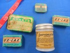 Antique Medication Box  Bottle Medicine Lot Of 6  Aspirin  Ex-lax  Camphomentum 