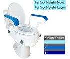 Platinum Health Perfectheight Raised Toilet Seat With Arms  Adjustable Height 