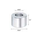 5pcs Aluminum Spacer 3 8  Bore X 3 4  Od X 1 2  Length Screw Standoff Bushing