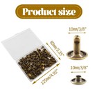 10mm X 10mm Double Cap Rivet Rapid Rivets  120 Pcs Round Head Leather Rivet M   