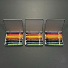 Lot Of 3- 1930   s Vintage Art Crayon Co  Sargent Hexagons Crayons Antique Usa Tin