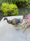 Rare Antique French Figural Cameo Opaline Glass Ostrich Casket Jewelry Box