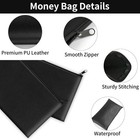 2 Pack Leather Cash Money Bag Zipper Bank Deposit Pouch Wallet Registry Storage
