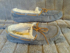 Ugg Women s Size 8 Dakota Gray Suede Sheepskin Moccasins Slippers  5612 