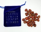 Red Jasper Stone Rune Set Healing 25 Pc With Velvet Bag