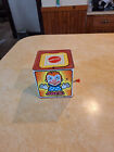 Vintage 1971 Mattel Jack In The Box Music Crank Clown All Tin Toy   Still Works 