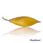 Vintage Large Gilt Sterling Silver White Enamel Leaf Pin David Andersen Norway