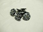 Chanel 3 Silver Cc Logo Front Resin Black White Button 12mm  Small  Lot 3