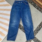 1940s 1950s Vintage Side Zip Jeans With Chainstitch Embroidery