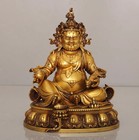 Superb Old Tibetan Gilt Gold Copper Yellow Jambhala Statue B