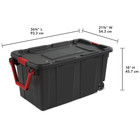 2 Pack Sterilite 40 Gallon Wheeled Storage Tote Black Latching Lid Pull Handle