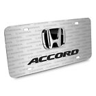 Honda Accord 3d Dual Logo On Logo Pattern Brushed Aluminum License Plate