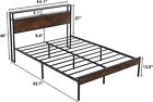 Bed Frame Full queen king Size With 2-tier Storage And Led Lights Headboard