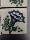 Lot Of 9 Vntg Talavera Blue Don Diego De Dia Flower Tiles 4   x4    Made N Mexico La